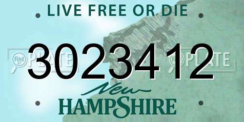 3023412 New Hampshire License Plate