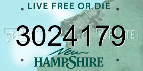 3024179 New Hampshire License Plate