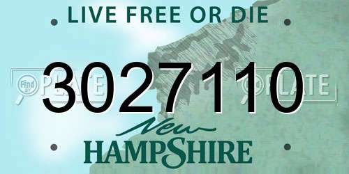 3027110 New Hampshire License Plate
