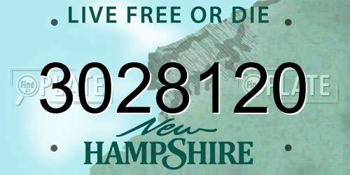 3028120 New Hampshire License Plate