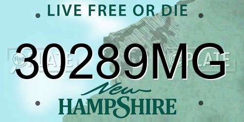 30289MG New Hampshire License Plate