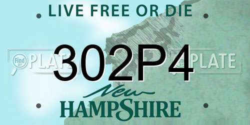 302P4 New Hampshire License Plate