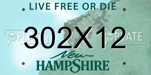 302X12 New Hampshire License Plate