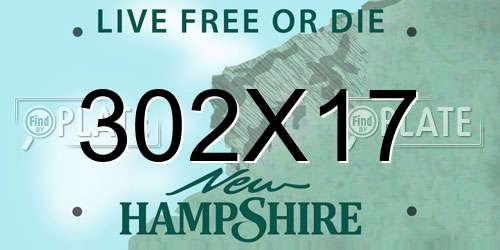 302X17 New Hampshire License Plate
