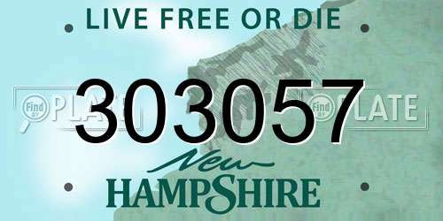 303057 New Hampshire License Plate
