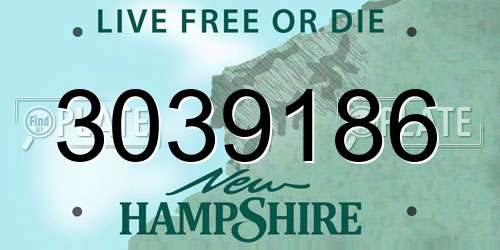 3039186 New Hampshire License Plate