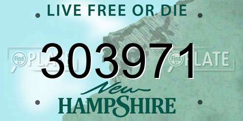 303971 New Hampshire License Plate