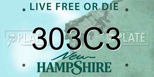 303C3 New Hampshire License Plate