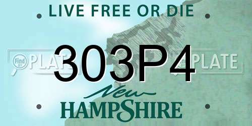 303P4 New Hampshire License Plate