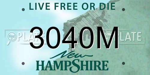 3040M New Hampshire License Plate
