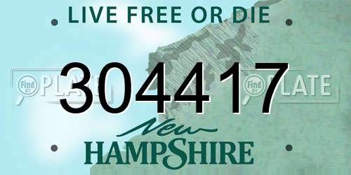 304417 New Hampshire License Plate