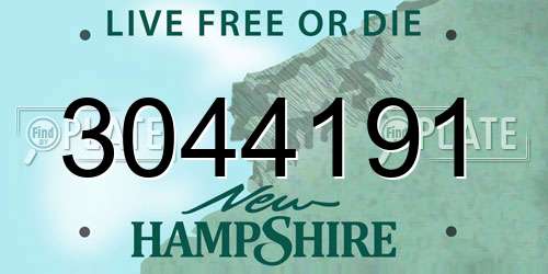 3044191 New Hampshire License Plate