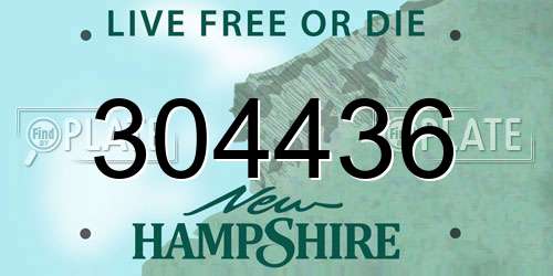 304436 New Hampshire License Plate