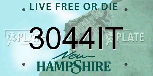 3044IT New Hampshire License Plate