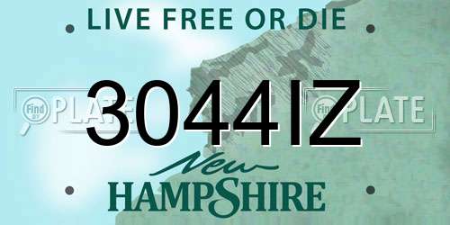 3044IZ New Hampshire License Plate
