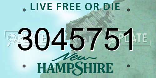3045751 New Hampshire License Plate