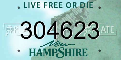 304623 New Hampshire License Plate