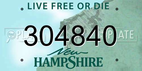 304840 New Hampshire License Plate