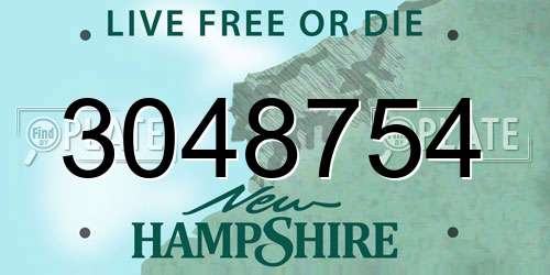 3048754 New Hampshire License Plate