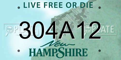 304A12 New Hampshire License Plate