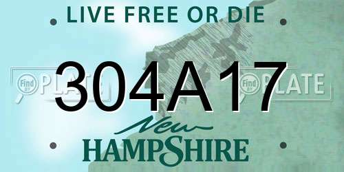 304A17 New Hampshire License Plate