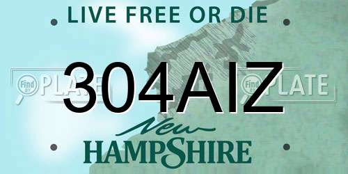 304AIZ New Hampshire License Plate