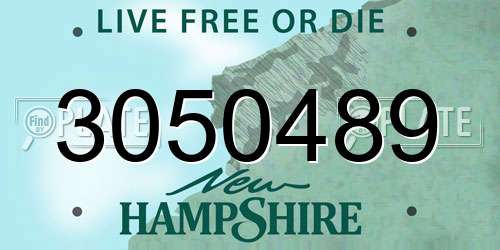 3050489 New Hampshire License Plate