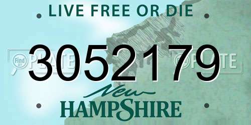 3052179 New Hampshire License Plate