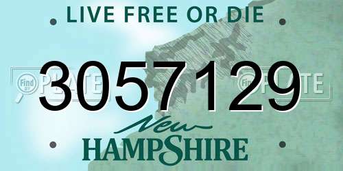 3057129 New Hampshire License Plate