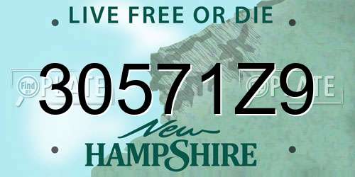 30571Z9 New Hampshire License Plate