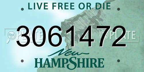 3061472 New Hampshire License Plate