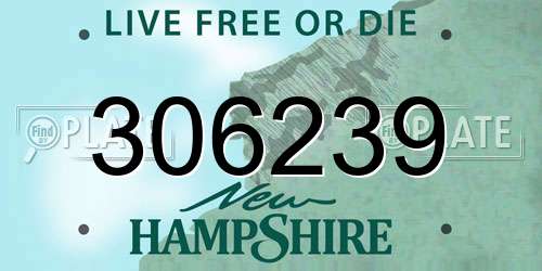 306239 New Hampshire License Plate