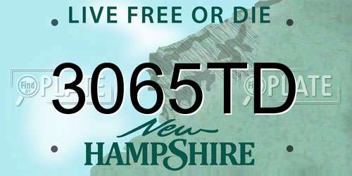 3065TD New Hampshire License Plate