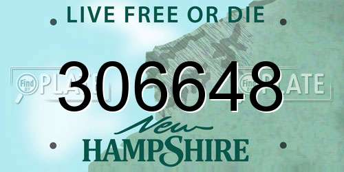 306648 New Hampshire License Plate