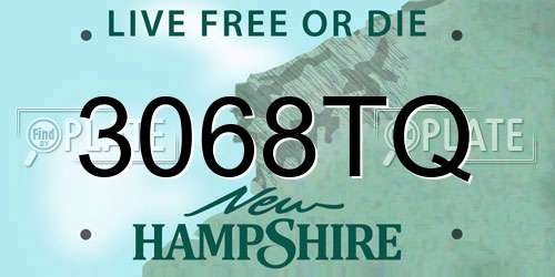 3068TQ New Hampshire License Plate
