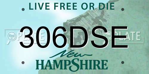 306DSE New Hampshire License Plate