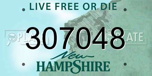 307048 New Hampshire License Plate