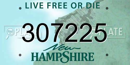 307225 New Hampshire License Plate