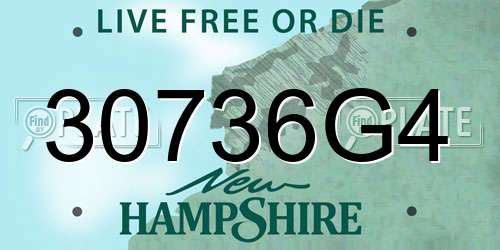 30736G4 New Hampshire License Plate