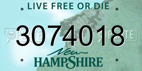3074018 New Hampshire License Plate