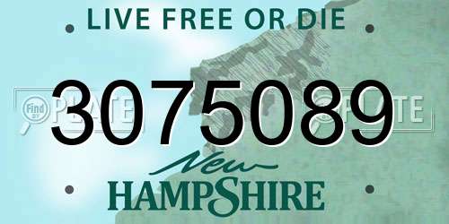 3075089 New Hampshire License Plate