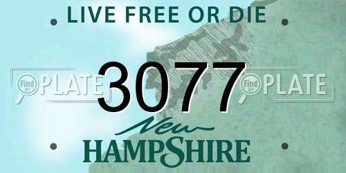 3077 New Hampshire License Plate