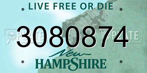 3080874 New Hampshire License Plate