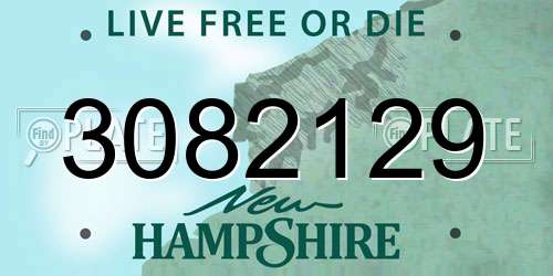 3082129 New Hampshire License Plate