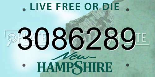 3086289 New Hampshire License Plate