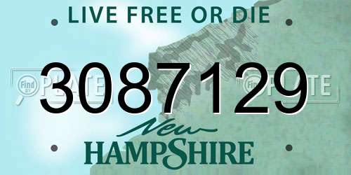 3087129 New Hampshire License Plate