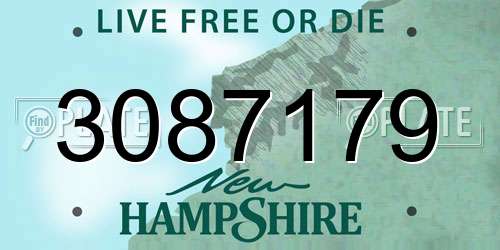 3087179 New Hampshire License Plate