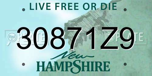 30871Z9 New Hampshire License Plate