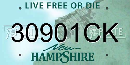 30901CK New Hampshire License Plate
