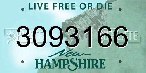 3093166 New Hampshire License Plate